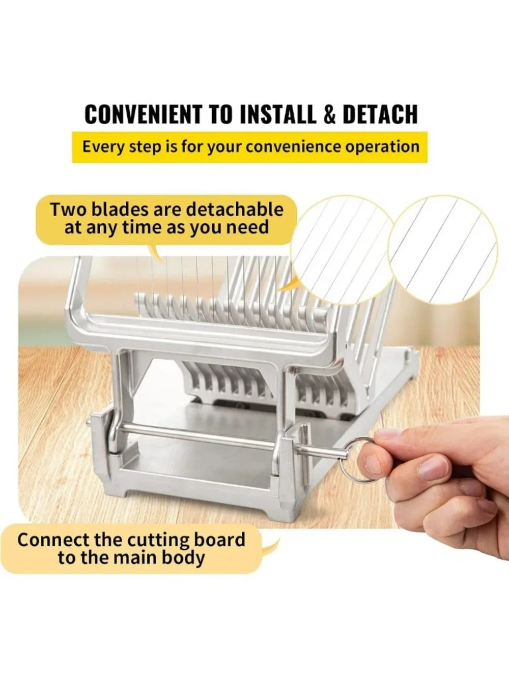 Cheese Slicer & Butter Cutter with Replaceable Wire Blades - Stainless Steel